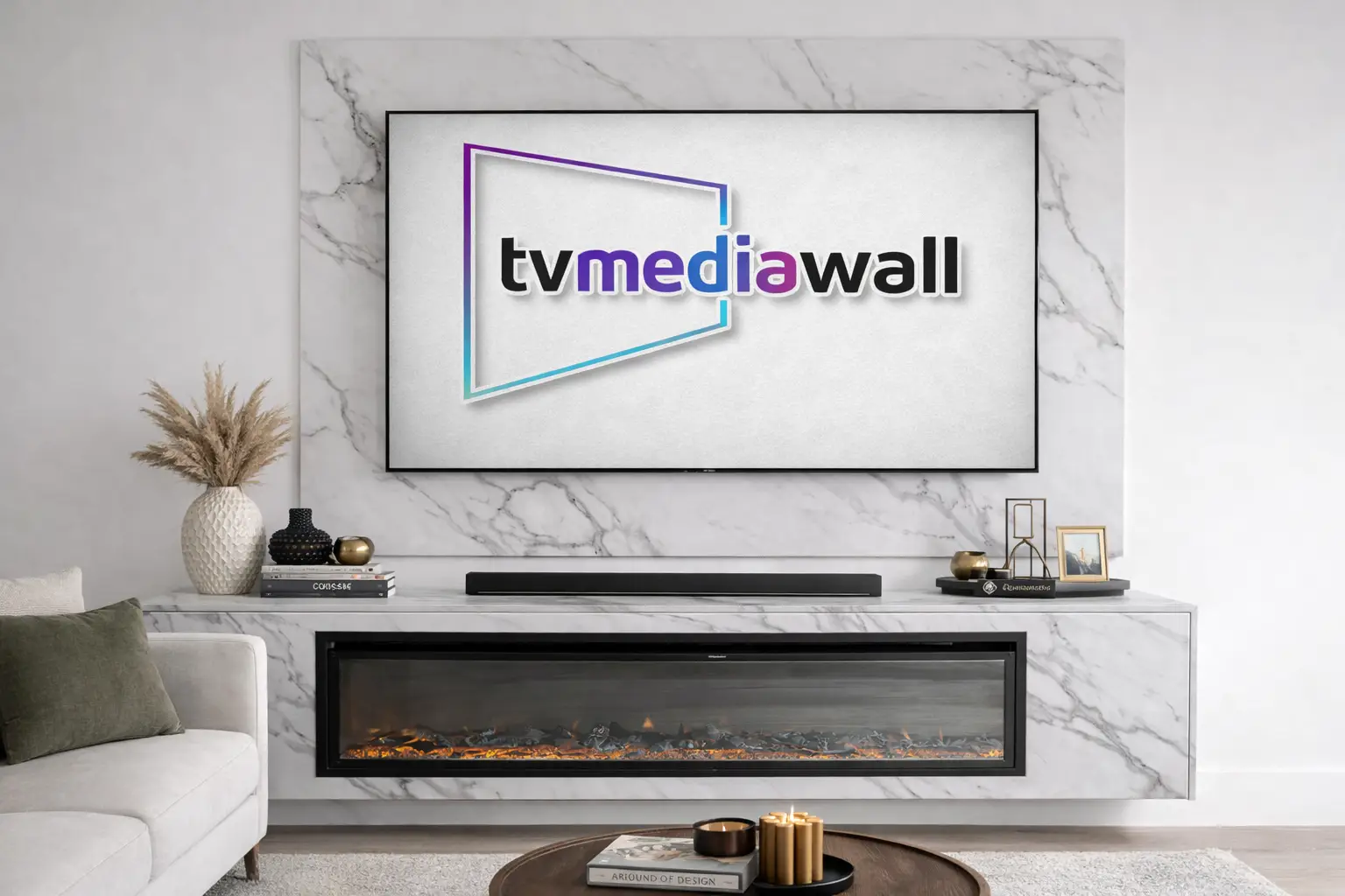 Media Wall Bundle Four (TV Panel and Floating Unit w/Fire Only) - Image 4