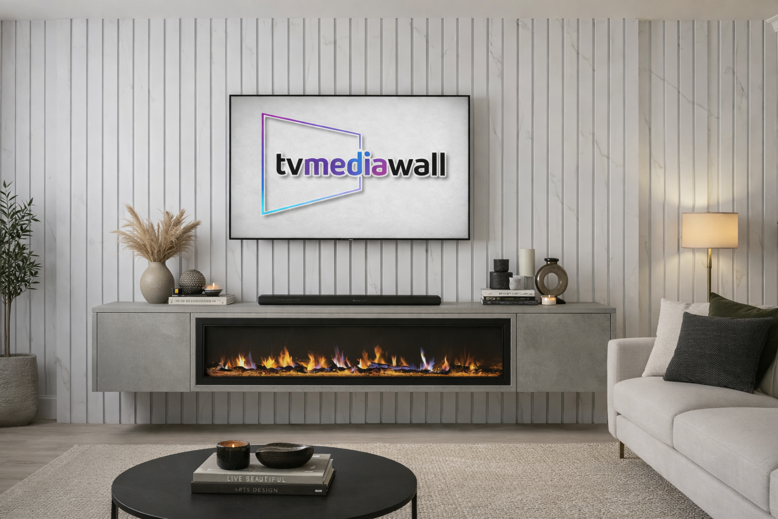 Media Wall - Clearance Bundle (Floating Unit in Polished Concrete) - Image 3